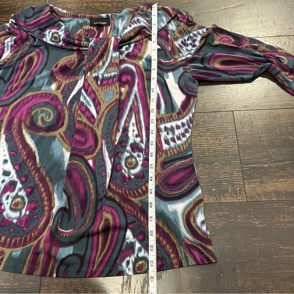 Lindor | Purple & Blue 3/4 sleeves top - Picture 4 of 7